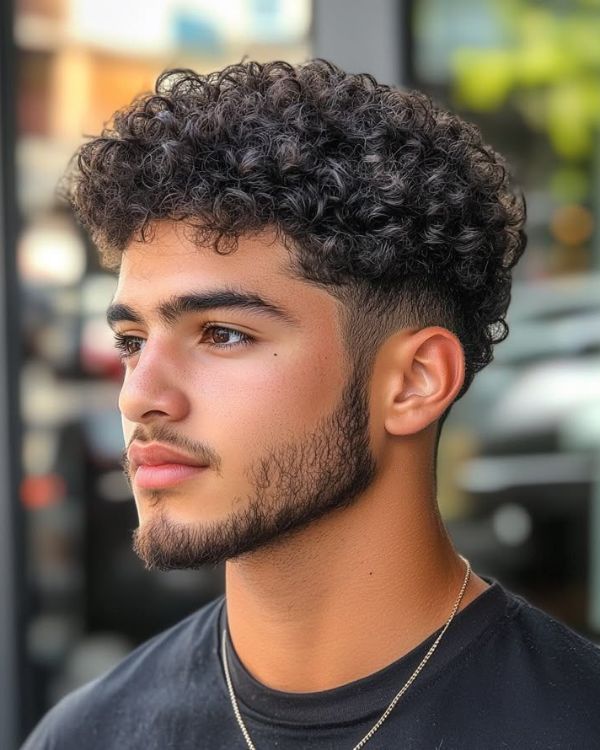 Curly Blowout Fade