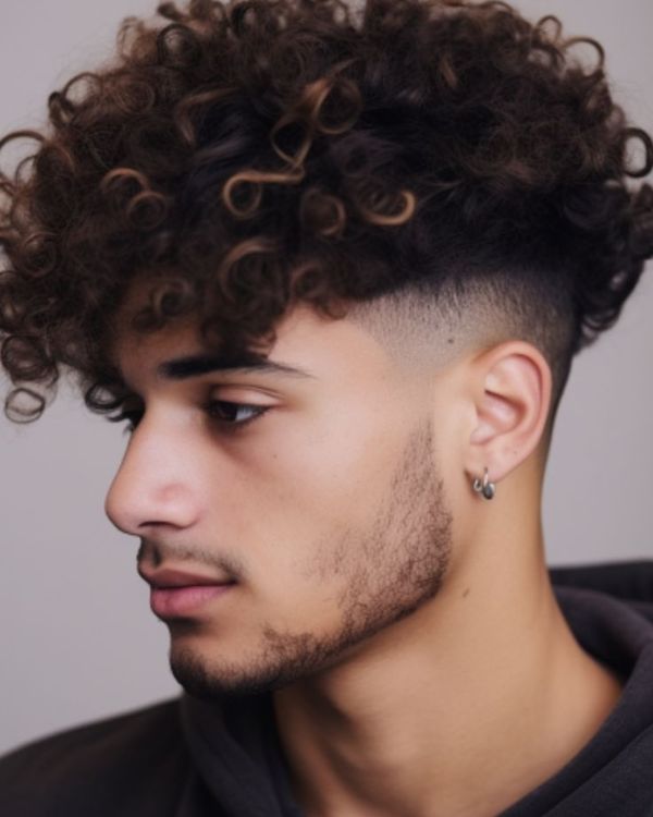 Curly Mohawk Burst Fade