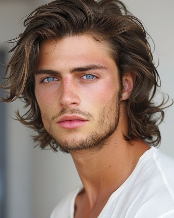 Long Curly Hair Men
