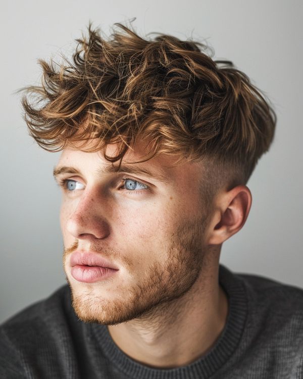 Messy French Crop with Low Taper Fade