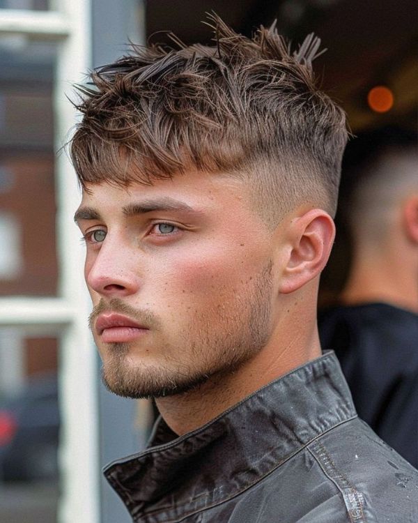 Short Fringe with Mid Fade and Beard