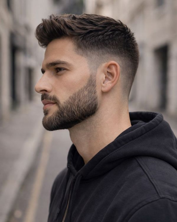 Short Quiff with Low Taper Fade