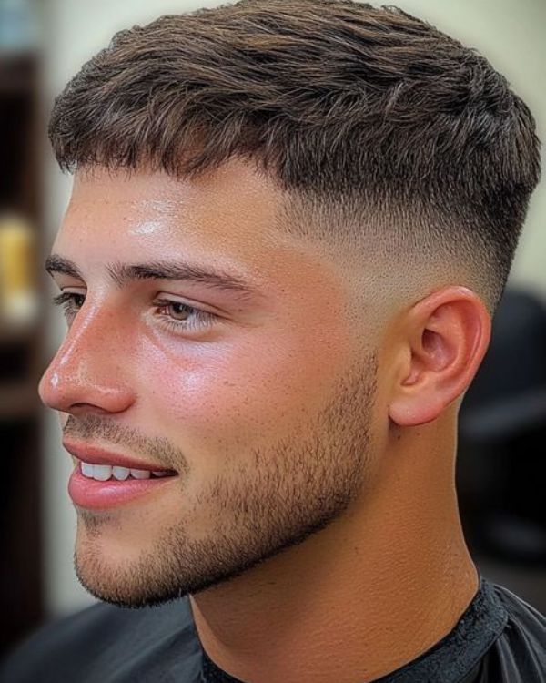 Textured French Crop with Low Skin Fade