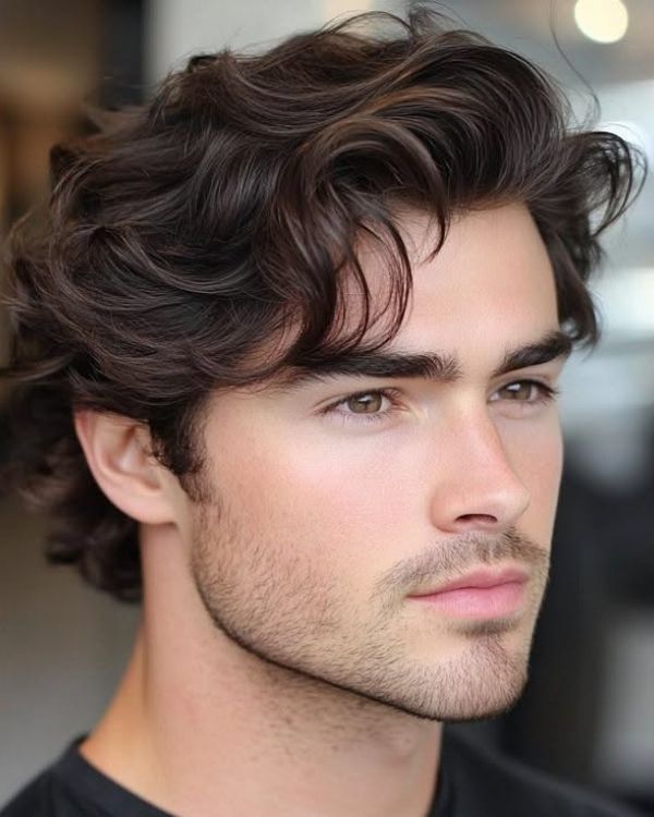 Side Swept Wavy Hair