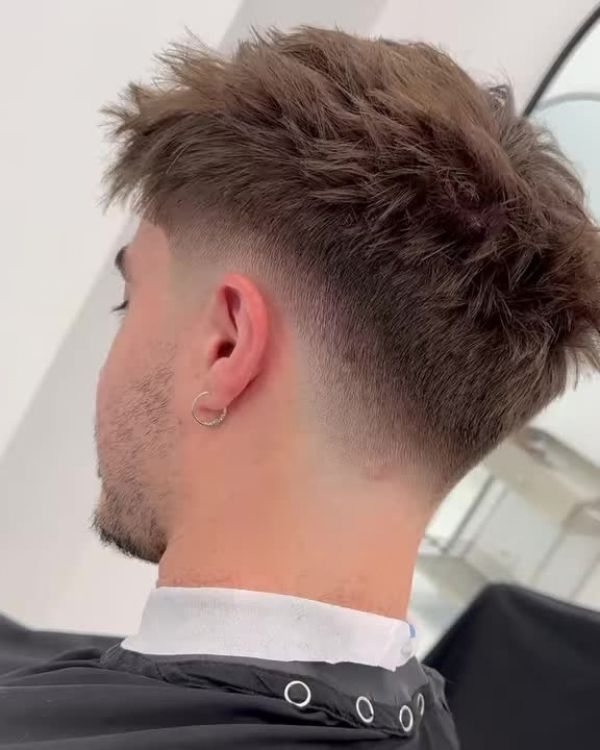 Messy Spiky Hair and Fringe with Low Drop Fade