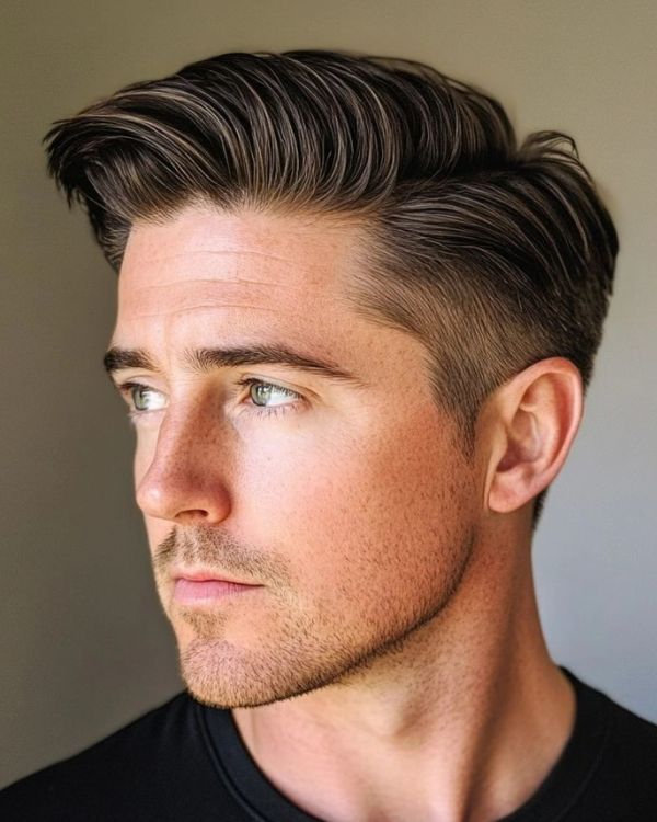Side Swept Hair with Short Sides