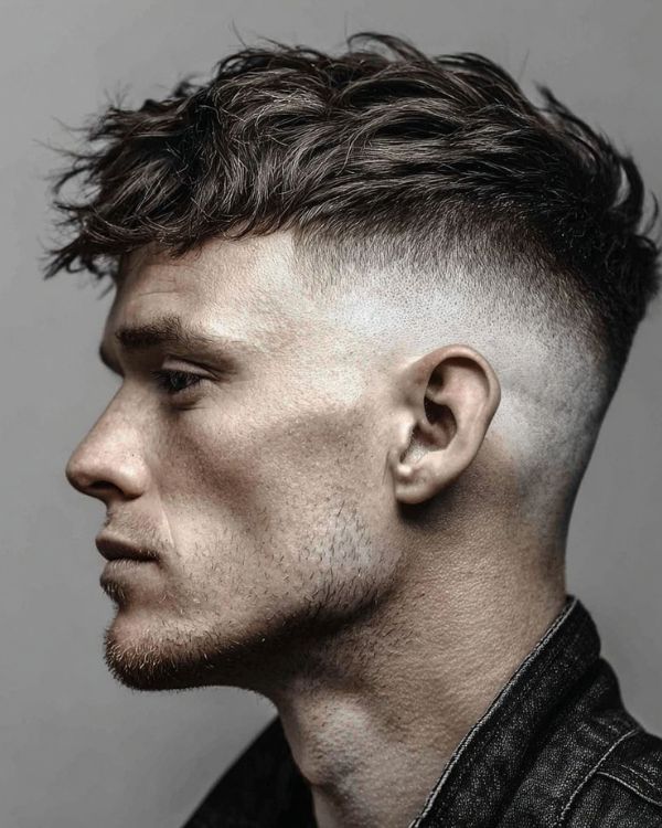 Short Messy Waves with High Skin Fade